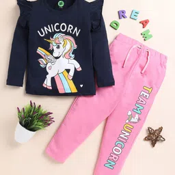 YK Graphic Unicorn Printed Pure Cotton T-shirts with Trousers-picture-56