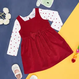 Pantaloons Baby Infant Girls Striped Flared Cotton Dungaree With T-Shirt-image-33
