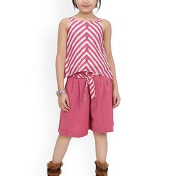 Tiny Girl Girls Pink & White Striped Top with Shorts-picture-34