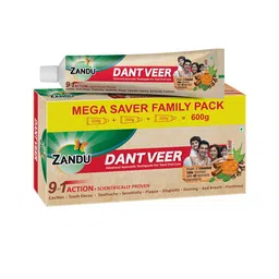 ZANDU 3 pcs Dant Veer Advanced Ayurvedic Toothpaste - 600 g-picture-20