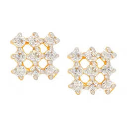 BHIMA 22K BIS Hallmark (916) Yellow Gold 22K Crystal Framed Stud Earrings-picture-40