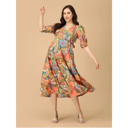 The Mom Store Color Drip Maternity & Nursing Wrap Dress-picture-10