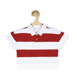 Peter England Girls Multicoloured Striped Polo Collar T-shirt-picture-18