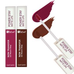 ForSure Set of 2 Power Stay Non Transfer 12Hrs Stay Liquid Lipstick 4 ml each - 10 & 16-picture-20