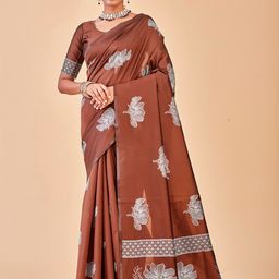 anouk rustic Anouk Maroon & White Floral Embroidered Saree-picture-22