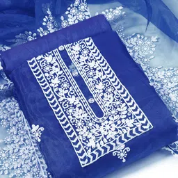 Sun Fashion And Lifestyle Ethnic Motifs Embroidered Organza Unstitched Dress Material-image-58