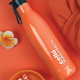 Cello Steel-X Neo 900 Set of 1 Orange Inner Stainless Steel Water Bottle- 720ml-image-38
