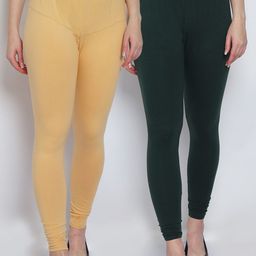 GRACIT Women Pack of 2 Solid Churidar Length Leggings-picture-46