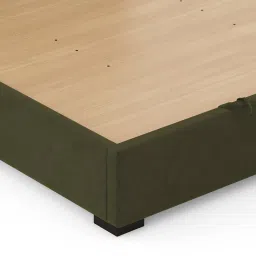 urban ladder Milan Engineered Wood Queen Size Beds With Storage In Deep Olive Velvet image 6