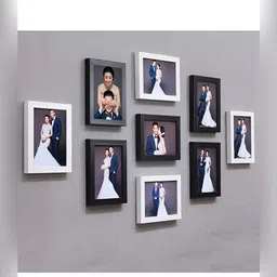 ArtzFolio White Black 9 Pieces Wooden Wall Photo Frames-image-47