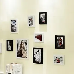 ArtzFolio Black & White 10 Pieces Wooden Wall Photo Frames-image-55