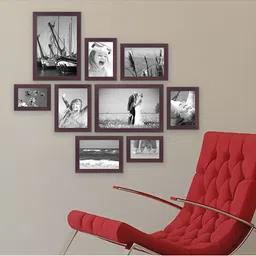 ArtzFolio Brown 9 Pieces Wooden Wall Photo Frames-image-58