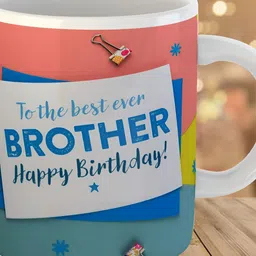 Keviv Pink & Blue Text or Slogans Printed Ceramic Glossy Mug 325 ml-picture-18