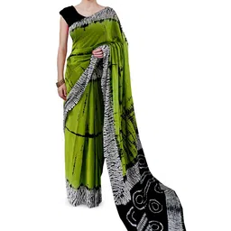JAIPURI PRINT Tie and Dye Pure Cotton Saree-image-88