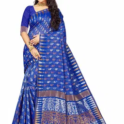 MANVAA Ethnic Motifs Woven Design Zari Pure Cotton Saree-image-51