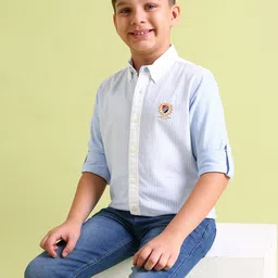 U.S. Polo Assn. Kids Boys Opaque Striped Casual Pure Cotton Shirt-picture-29
