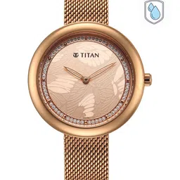 Titan Women Gold-Toned Brass Dial & Gold Toned Bracelet Style Straps Analogue Watch-picture-24