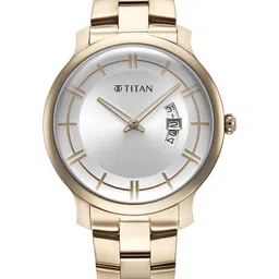 Titan Dial & Rose Gold Plating Stainless Steel Bracelet Straps Analogue Watch 90170WM01-picture-2