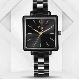 DressBerry Women Black Stainless Steel Bracelet Style Straps Analogue Watch DB-024-Black image 1