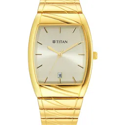 Titan Men Yellow Dial & Gold Toned Stainless Steel Wrap Around Straps Analogue Watch 9315YM05-picture-27