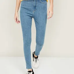 Xpose Women Navy Blue Comfort Skinny Fit High-Rise Highly Distressed Heavy Fade Stretchable Jeans-image-13