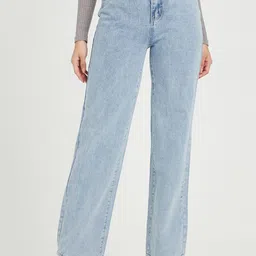 Styli Women High Rise Wide Leg Stretchable Jeans-image-15