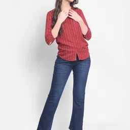 Crimsoune Club Women Bootcut Mid-Rise Clean Look Light Fade Stretchable Jeans-image-27