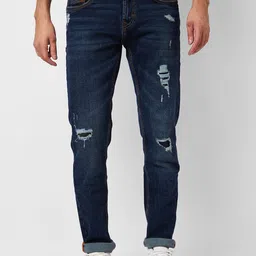 SPYKAR Men Skinny Fit Low-Rise Mildly Distressed Light Fade Stretchable Jeans-picture-39