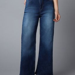 High Star Women Wide Leg High-Rise Light Fade Cotton Jeans-picture-24