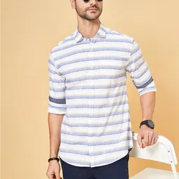 BYFORD by Pantaloons Striped Cotton Spread Collar Slim Fit Opaque Casual Shirt image 1