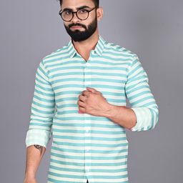 FUBAR Slim Fit Horizontal Striped Spread Collar Long Sleeves Casual Shirt-picture-8