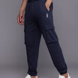 HRX by Hrithik Roshan Typography Printed Anti Odour Cargo Joggers-picture-35