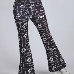 DChica Typography Printed Bootcut Comfortable Sports Trousers-picture-27