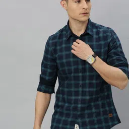 Roadster Men Blue Checked Casual Shirt-image-22