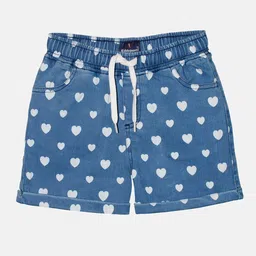 KiddoPanti Girls Mid-Rise Printed Denim Hot Pants-picture-49