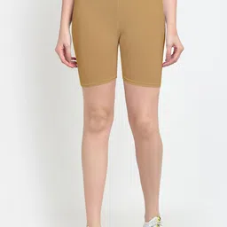 GRACIT Women Beige Biker Shorts-picture-23