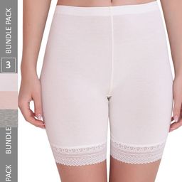 PLUMBURY Women Pack Of 3 Mid-Rise Cycling Shorts-picture-12