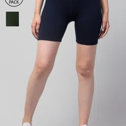 Apraa & Parma Women Pack of 2 Slim Fit Sports Shorts image 1