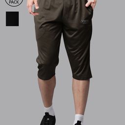 mack jonney VIMAL JONNEY Men Black Training or Gym Sports Shorts- Set of 2-picture-31