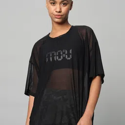 MKH Typography Printed Drop-Shoulder Sleeves Dri-FIT Relaxed Fit Sports T-shirt-image-80