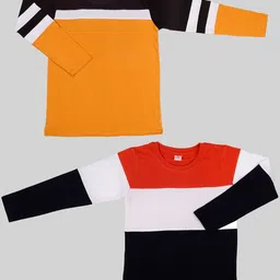 Mojua Boys Pack Of 2 Colourblocked Bio Finish Cotton T-shirt-picture-53