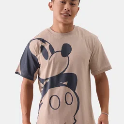 The Souled Store Nude-Coloured Humour and Comic Mickey & Mouse Printed Pure Cotton T-Shirt-picture-26