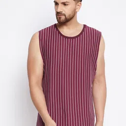 Hypernation Men Purple Striped Cotton T-shirt-picture-21