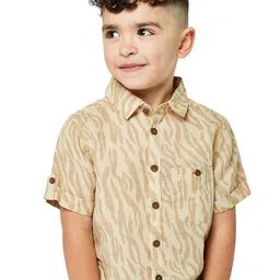 mothercare Boys Beige & Grey Printed Casual Shirt-picture-13