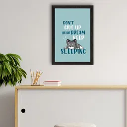 eCraftIndia Blue & Grey Quirky Quote Satin Matt Texture UV Wall Art Painting-picture-19
