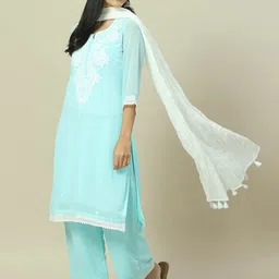 Rangriti Geometric Yoke Design Thread Work Straight Kurta-picture-36