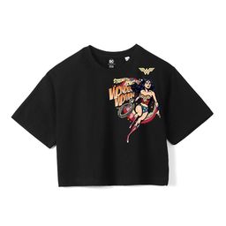 Wear Your Mind Girls Wonder Woman Printed Pure Cotton Boxy T-shirt-picture-39