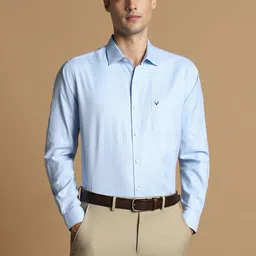 Allen Solly Slim Fit Windowpane Checked Spread Collar Pure Cotton Formal Shirt-picture-27