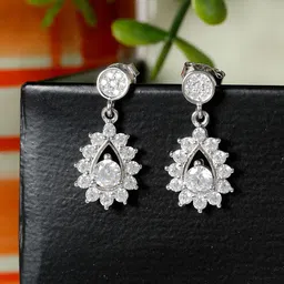 GIVA 925 Sterling Silver Rhodium Plated Zircon Shimmer Drop Earrings-picture-45