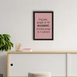 eCraftIndia Pink & Black Motivational Quote Printed Framed UV Art Painting-image-48
